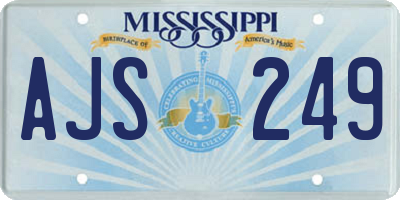 MS license plate AJS249