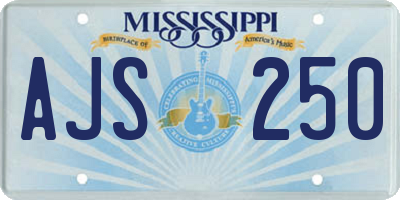 MS license plate AJS250
