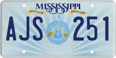 MS license plate AJS251