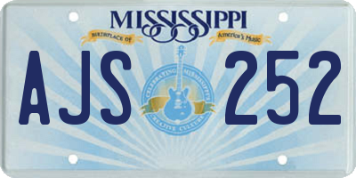 MS license plate AJS252
