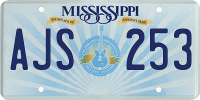 MS license plate AJS253