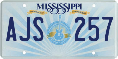 MS license plate AJS257