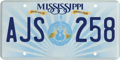 MS license plate AJS258