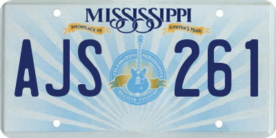 MS license plate AJS261