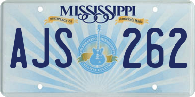 MS license plate AJS262