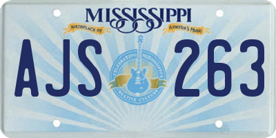 MS license plate AJS263