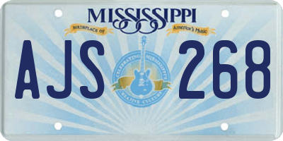 MS license plate AJS268