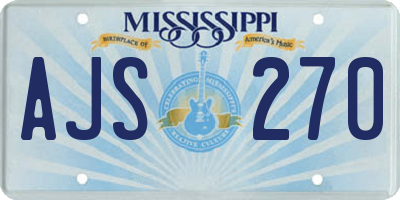 MS license plate AJS270