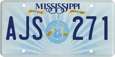 MS license plate AJS271