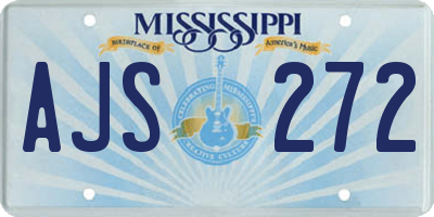 MS license plate AJS272