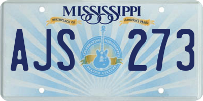 MS license plate AJS273