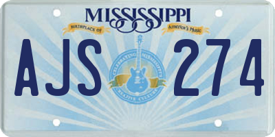 MS license plate AJS274
