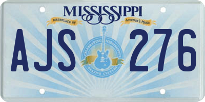 MS license plate AJS276