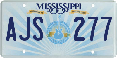 MS license plate AJS277