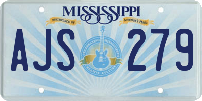 MS license plate AJS279