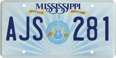MS license plate AJS281