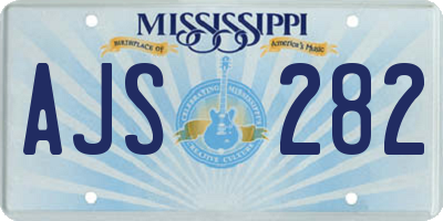 MS license plate AJS282