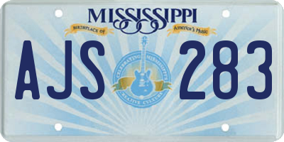 MS license plate AJS283