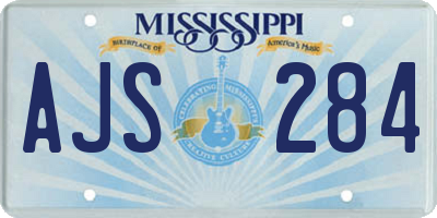 MS license plate AJS284