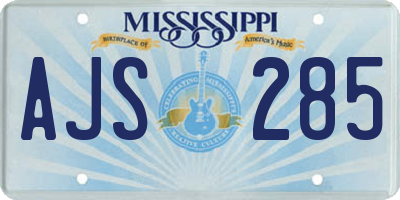 MS license plate AJS285