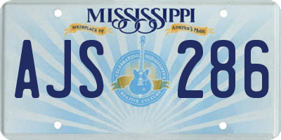 MS license plate AJS286