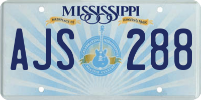 MS license plate AJS288