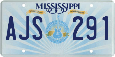 MS license plate AJS291