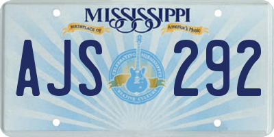 MS license plate AJS292