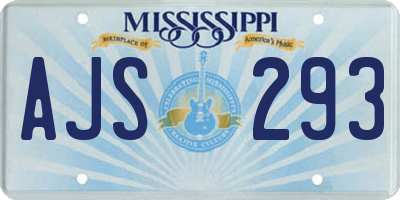 MS license plate AJS293