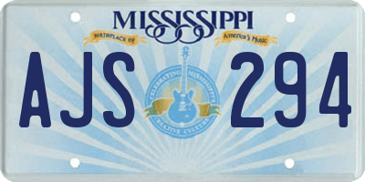 MS license plate AJS294
