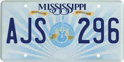 MS license plate AJS296