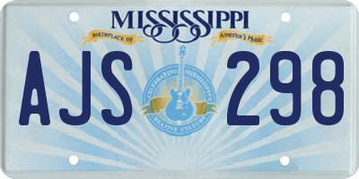 MS license plate AJS298