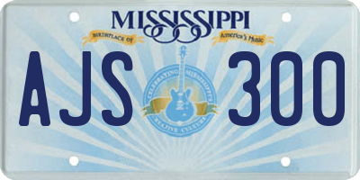 MS license plate AJS300
