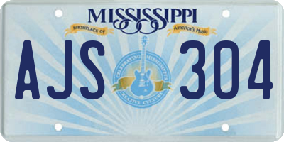 MS license plate AJS304