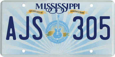 MS license plate AJS305