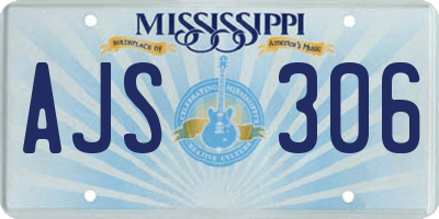 MS license plate AJS306