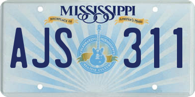 MS license plate AJS311