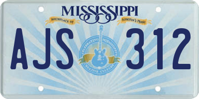 MS license plate AJS312