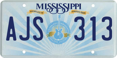 MS license plate AJS313