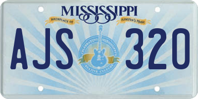 MS license plate AJS320