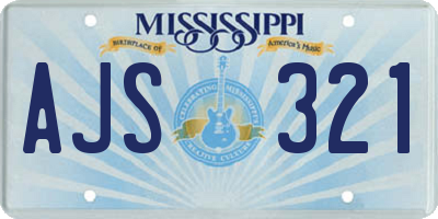 MS license plate AJS321