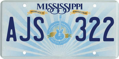 MS license plate AJS322
