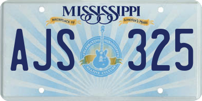 MS license plate AJS325