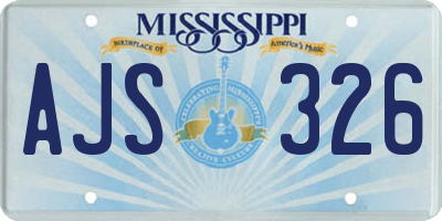 MS license plate AJS326
