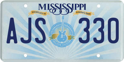 MS license plate AJS330