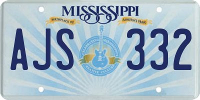 MS license plate AJS332