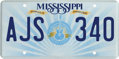 MS license plate AJS340