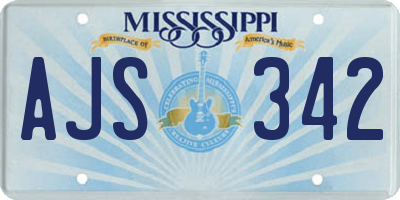 MS license plate AJS342