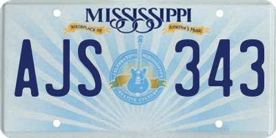 MS license plate AJS343