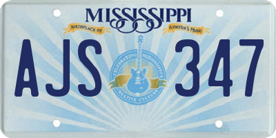 MS license plate AJS347